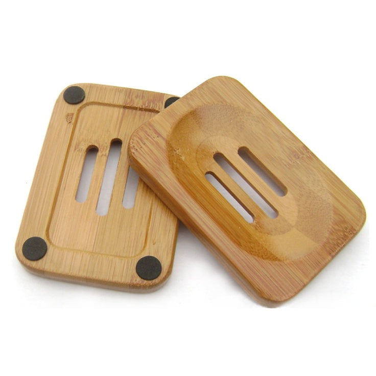 Arts And More Bamboo Wooden Soap Holder with slotted design and non-slip pads for bathroom use