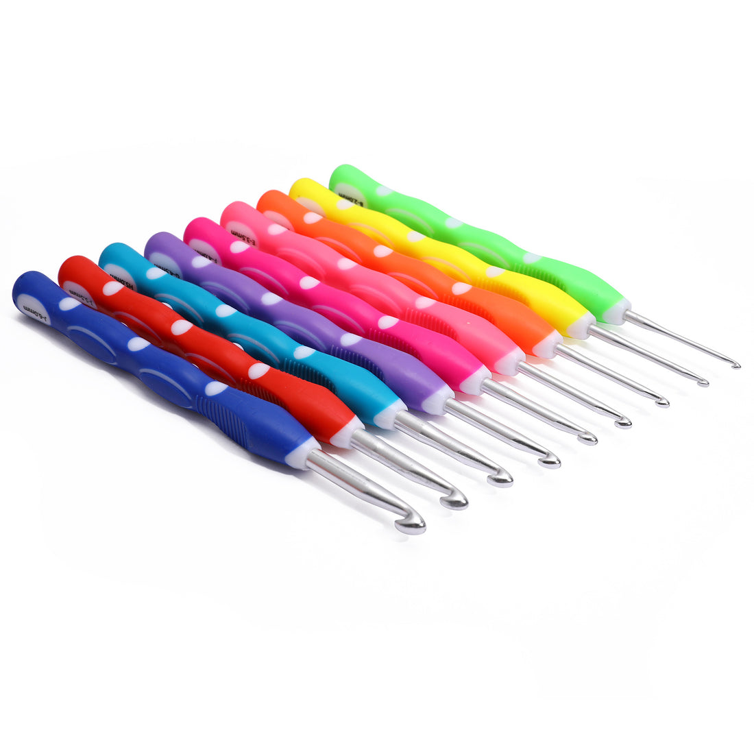 Two-color Soft Handle Aluminum Crochet Hook Rainbow Crochet Set 🌈🧶