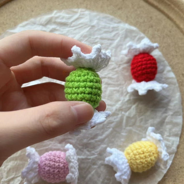 Handmade Wool Crochet Candy Hair Clips