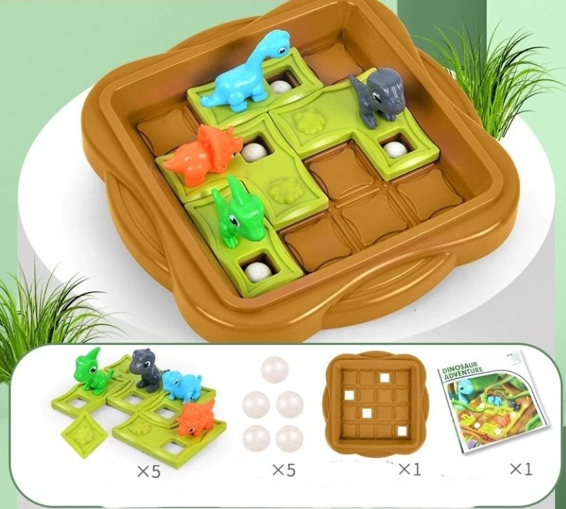 Arts And More Beads Brainstorming Game dinosaur-themed puzzle with colorful pieces and white beads