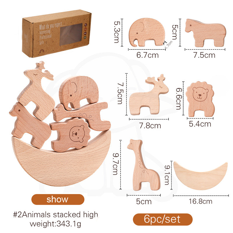 Kids DIY Building Blocks Desktop Game Set with Animal Figures for Creative Play