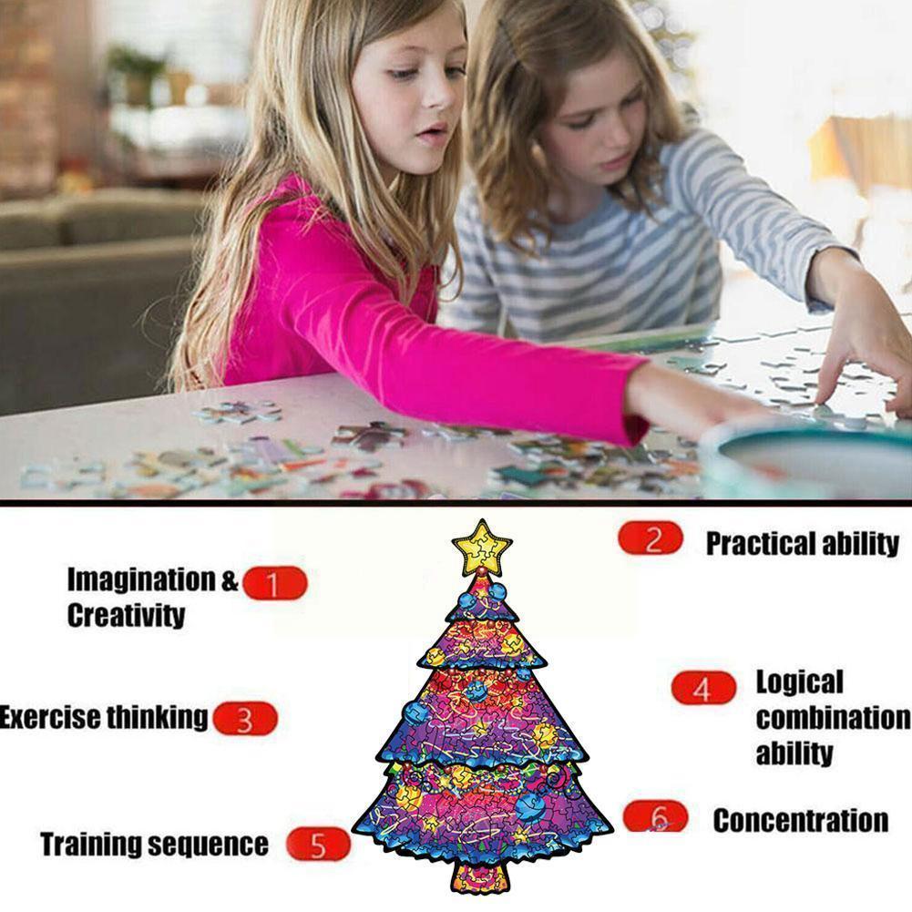 Christmas Kids DIY Wooden Tree Puzzle