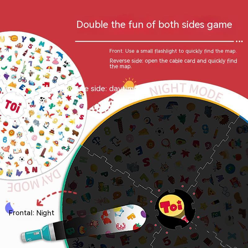 TOI Tuyi Flashlight Look For It Game | Interactive Puzzle Board Game for Kids Ages 3-8