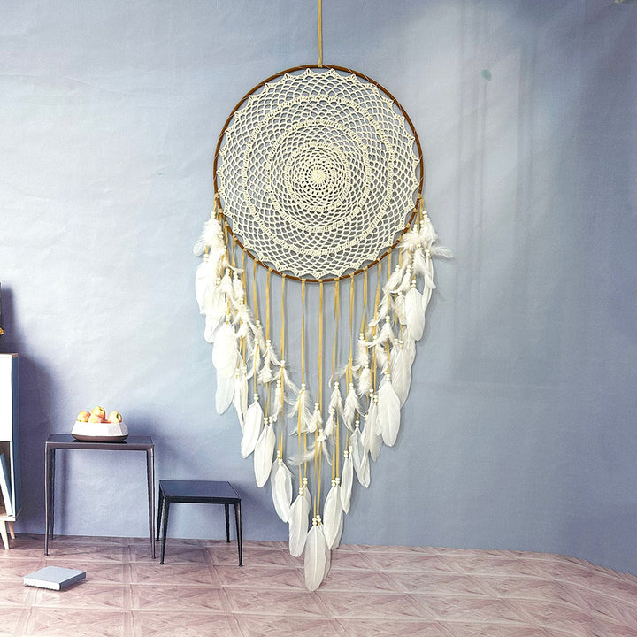 Creative Crochet Dreamcatcher Feather Wind Chime Charms