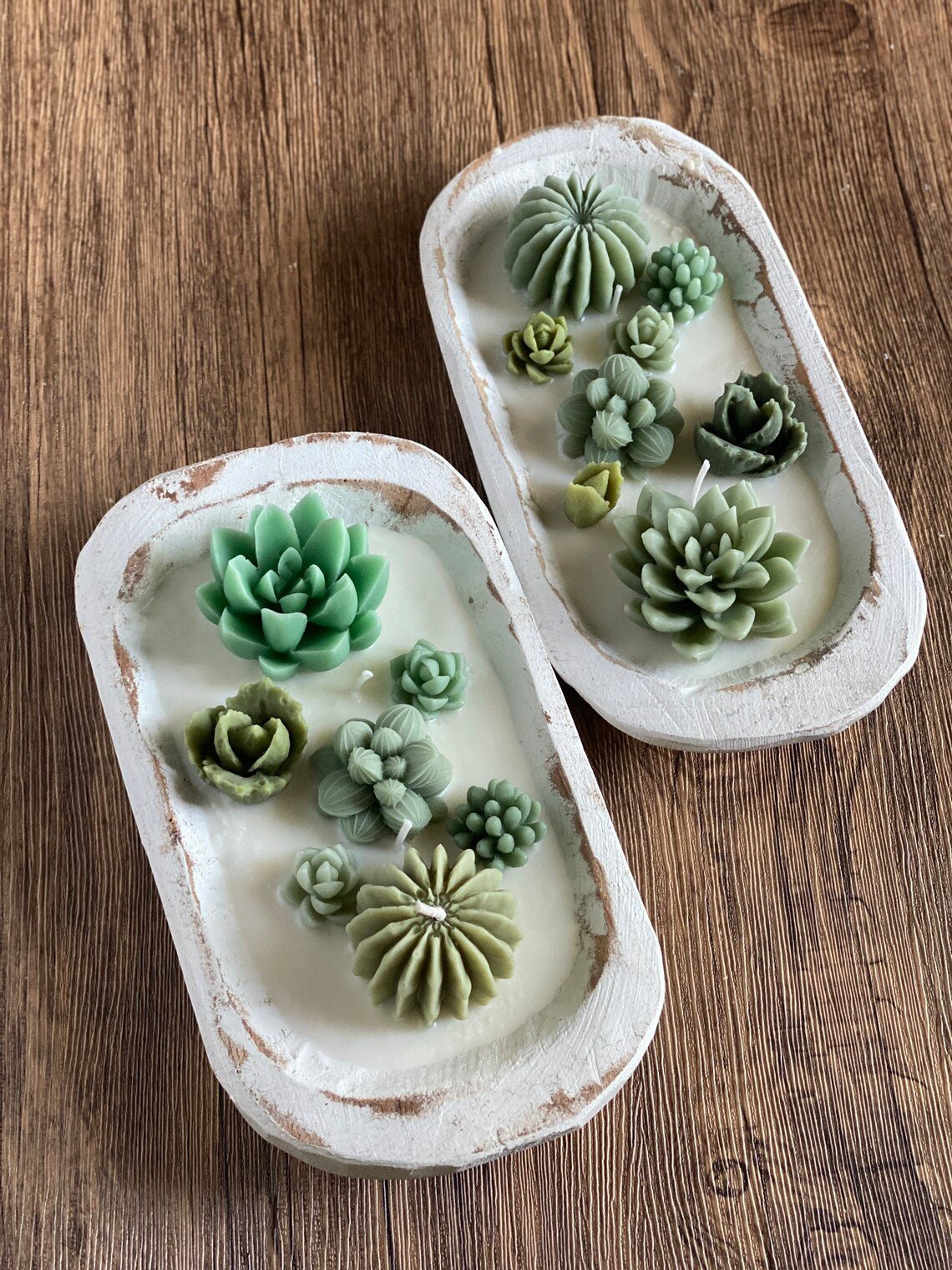 Cactus Garden Candle by Crazy About Candles featuring intricate succulent designs in green hues