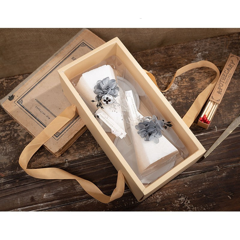 Arts And More Candle Gift Box Set with Elegant Floral Accents and Decorative Packaging