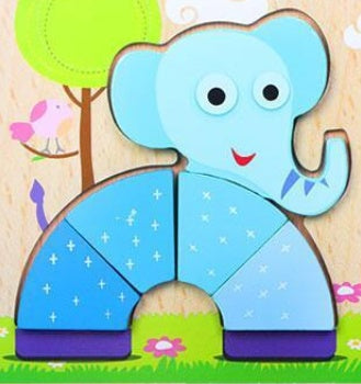 Arts And More Kids DIY Kits Cartoon 3D Puzzle featuring a blue elephant character with big eyes
