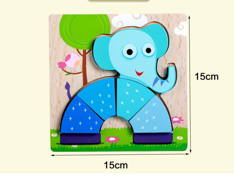 Arts And More Cartoon 3D Puzzle kids DIY kit featuring a colorful blue elephant design