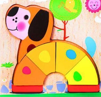 Arts And More Kids DIY Kits colorful Cartoon 3D Puzzle shaped like a playful dog with bright patterns