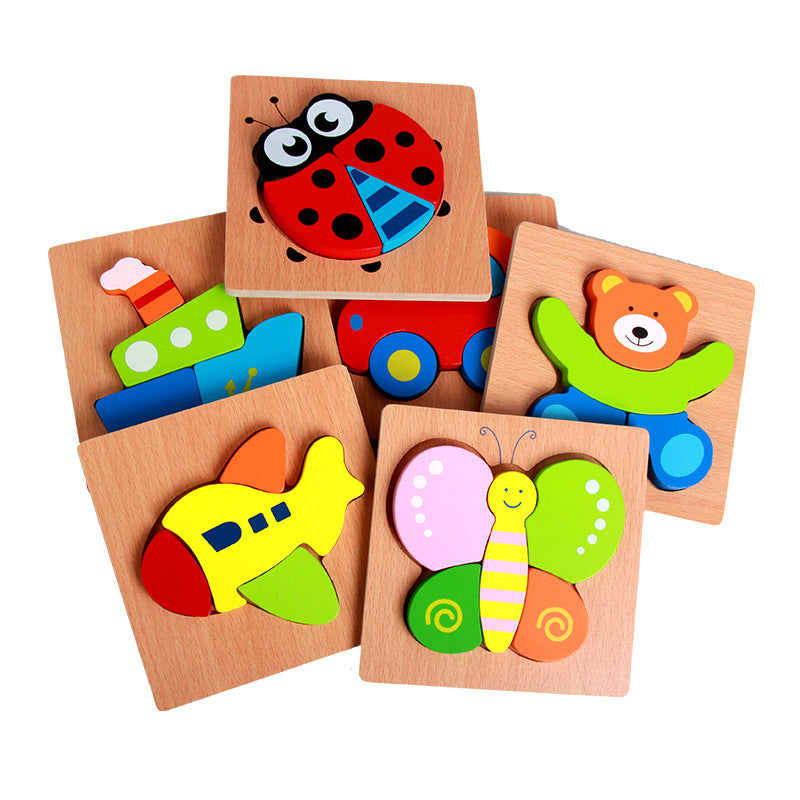 Arts And More Kids’ DIY Kits with colorful Cartoon 3D Puzzle pieces including ladybug, bear, airplane, butterfly, and car