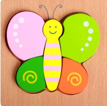 Colorful butterfly Cartoon 3D Puzzle from Arts And More Kids DIY Kits on wooden surface