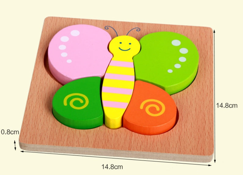 Arts And More Kids DIY Kits colorful wooden Cartoon 3D Puzzle butterfly with dimensions