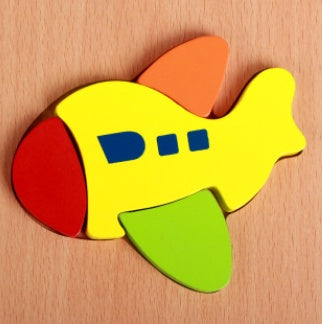 Arts And More Kids DIY Kits colorful Cartoon 3D Puzzle airplane made of wooden pieces
