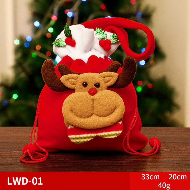 Christmas Brushed Apple Gift Bag with a cute reindeer design, perfect for holiday gifting