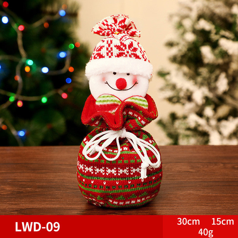 Christmas Brushed Apple Gift Bag with a snowman design perfect for holiday gifting decorations