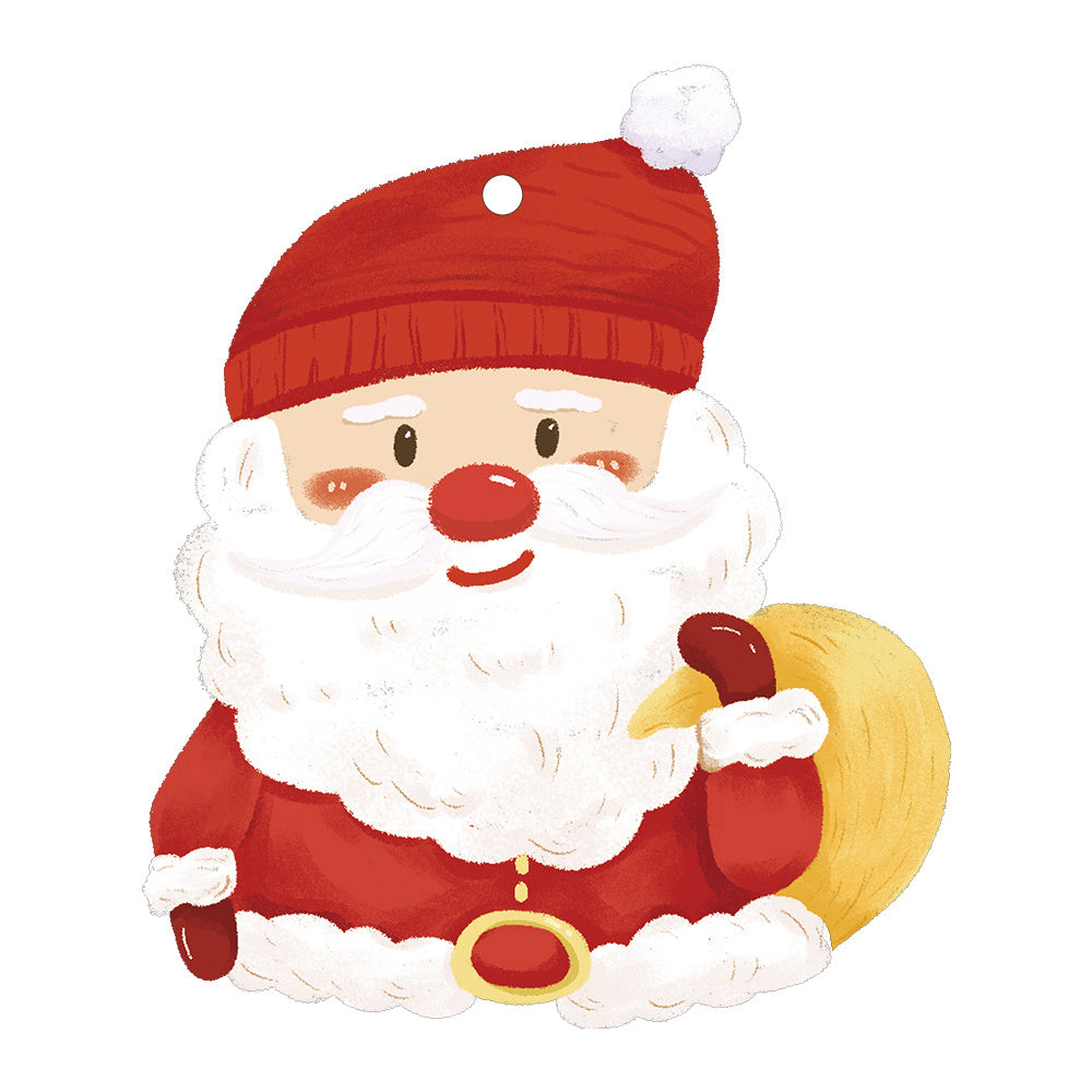 Cute Santa Claus Christmas Decor Pendants with a Red Hat and Bag of Gifts
