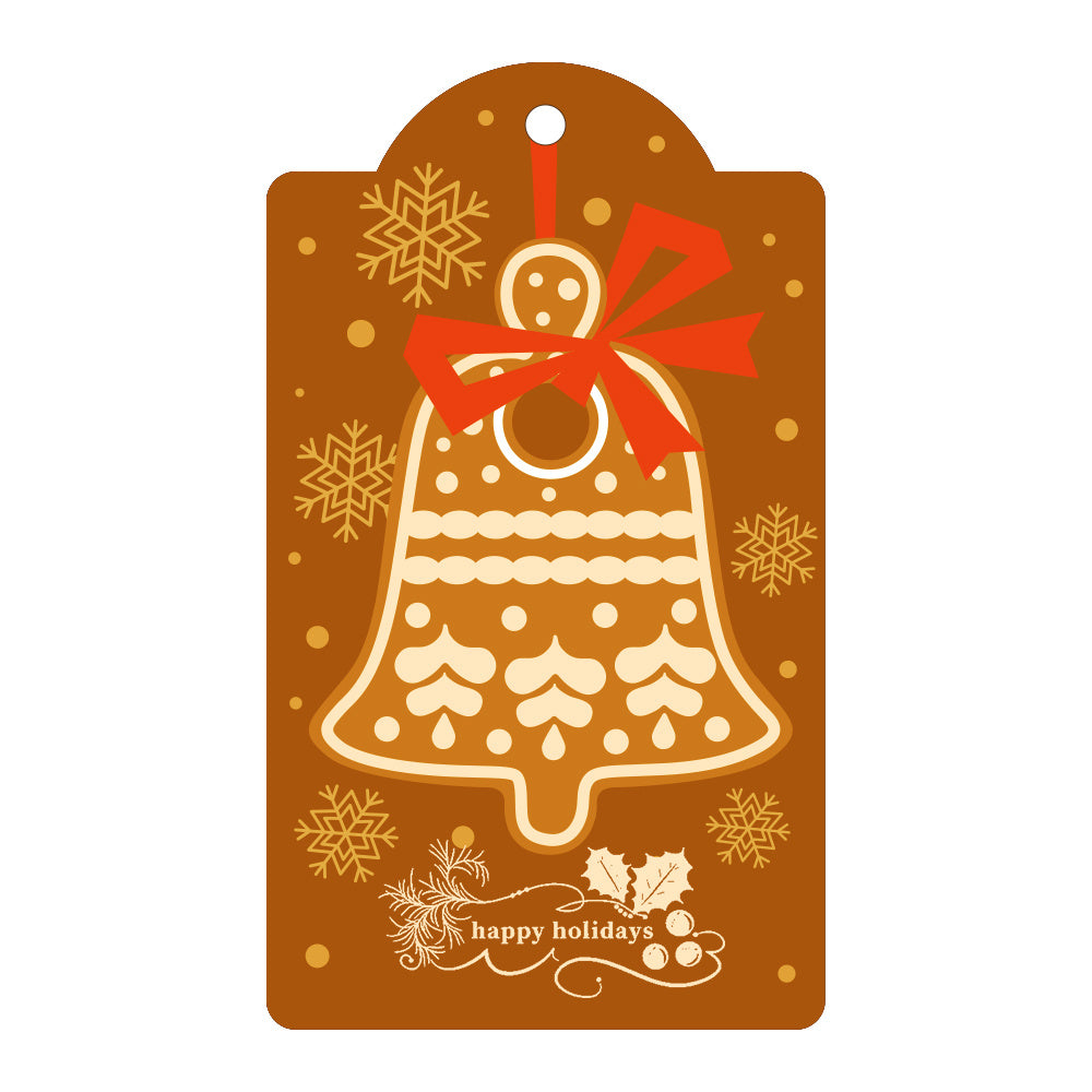 Festive Christmas Decor Pendants featuring a decorative bell with a red bow and holiday designs
