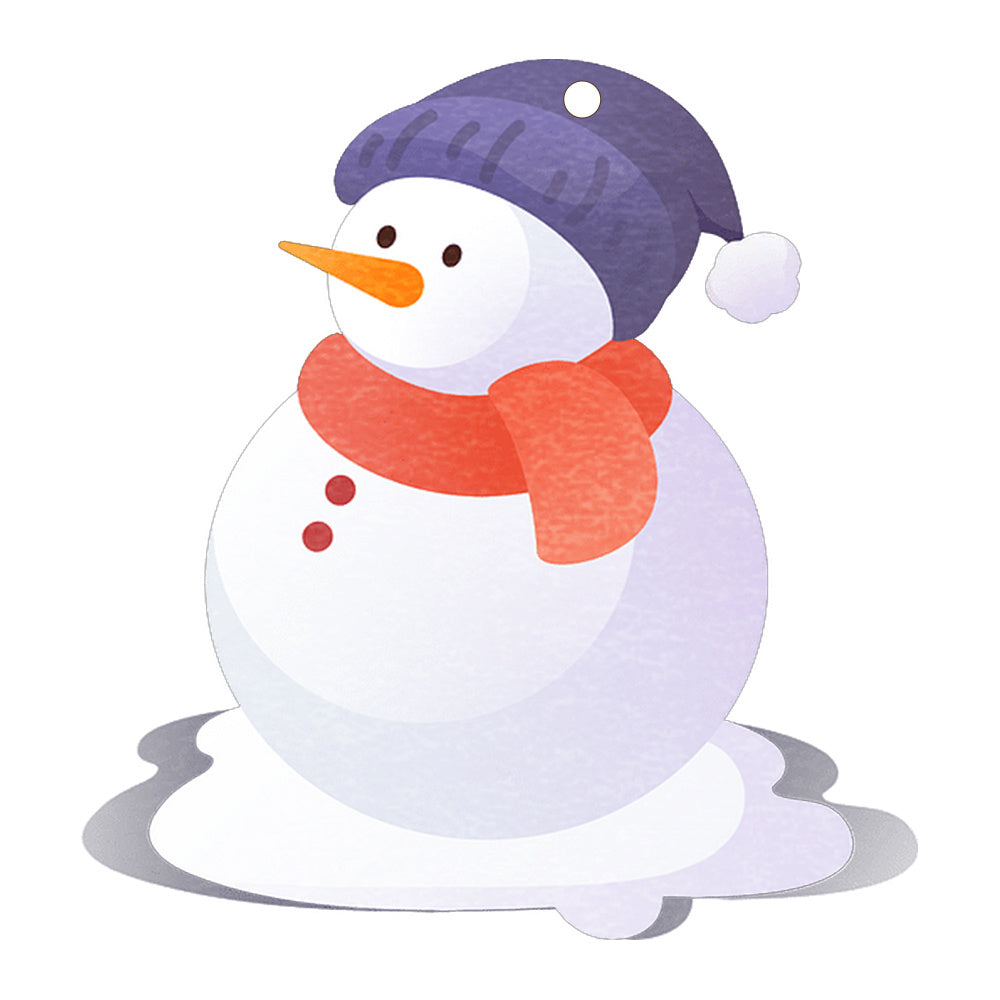 Cute snowman decoration wearing a blue hat and orange scarf, ideal as Christmas Decor Pendants