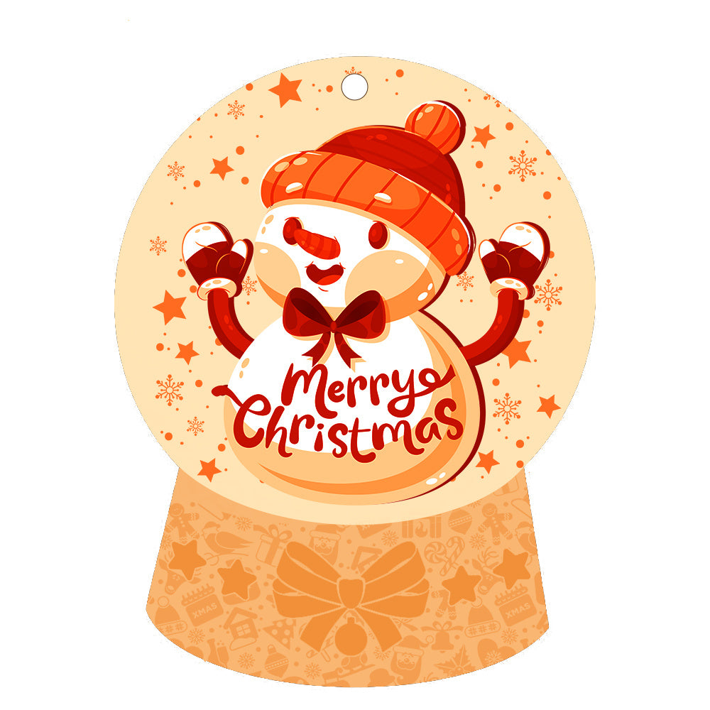 Cheerful Christmas Decor Pendants featuring a snowman with festive decorations and the message Merry Christmas