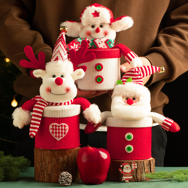 Festive Christmas Gift Candy Box featuring cute reindeer and snowman designs, perfect for holiday celebrations