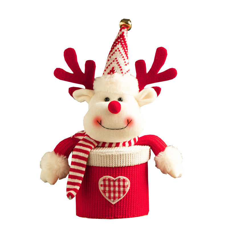 Festive Christmas Gift Candy Box shaped like a cheerful reindeer with soft textures and a red and white design