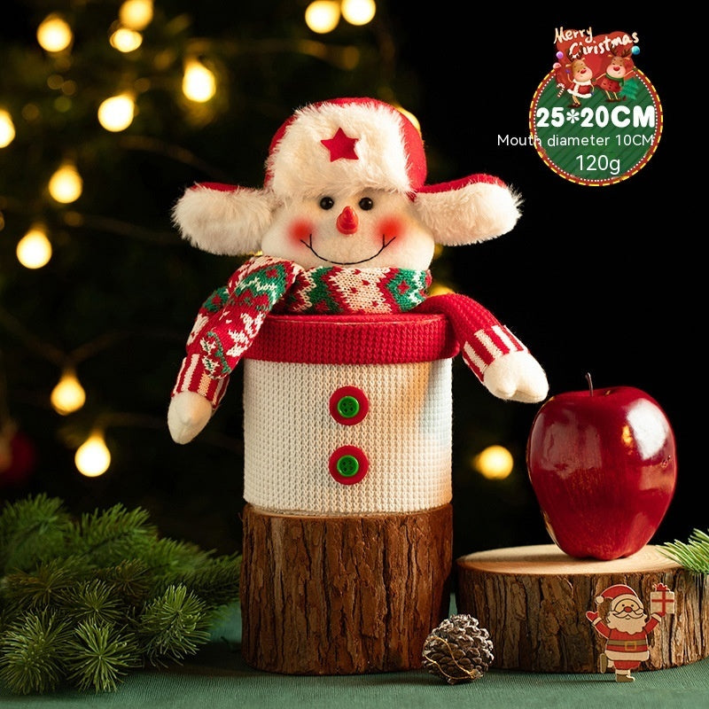 Festive Christmas Gift Candy Box featuring a snowman design with a red and green scarf