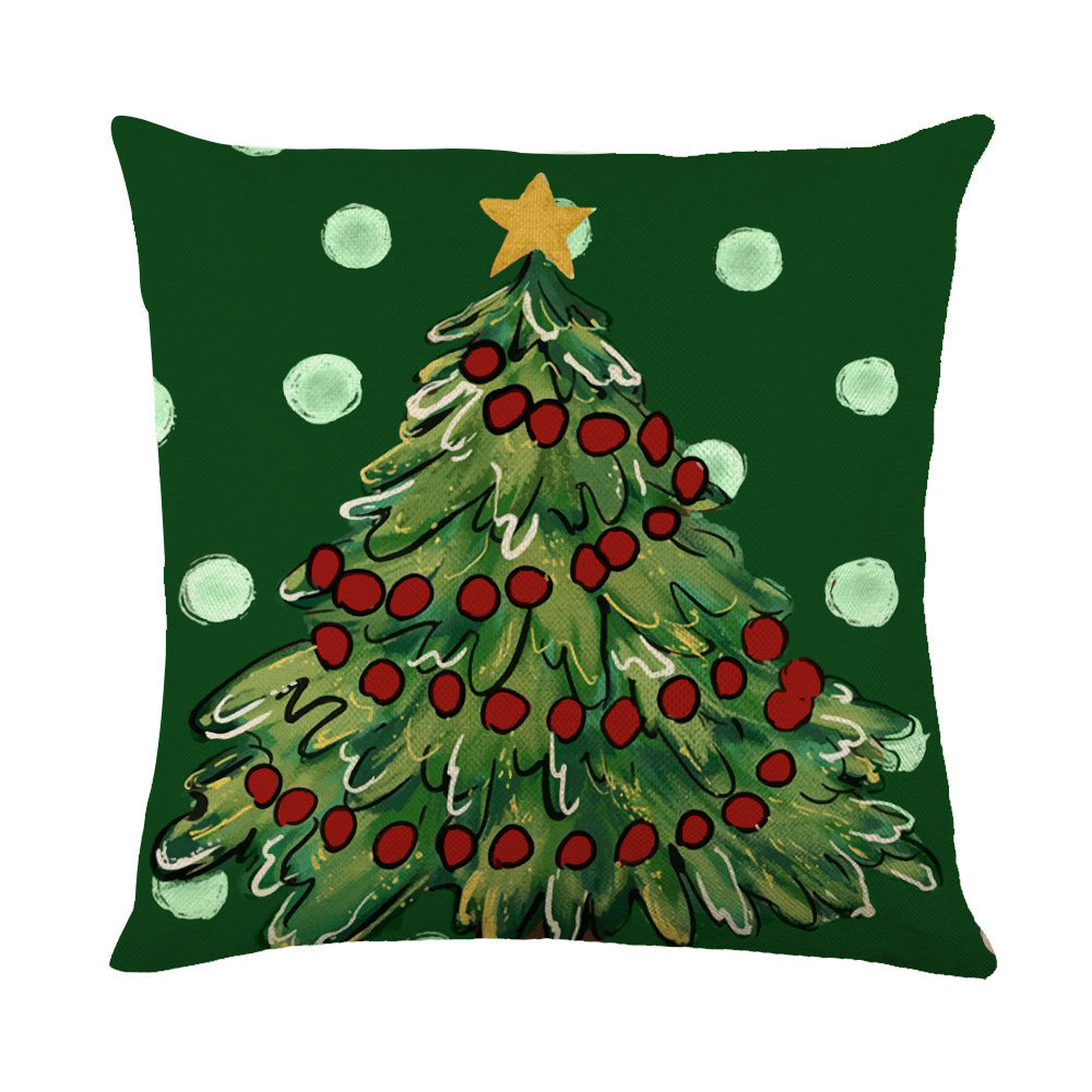Christmas Pillow Covers featuring a festive green Christmas tree design with red ornaments