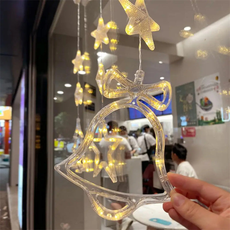 Christmas Star Hanging Lamp with Warm LED Lights for Festive Holiday Decor