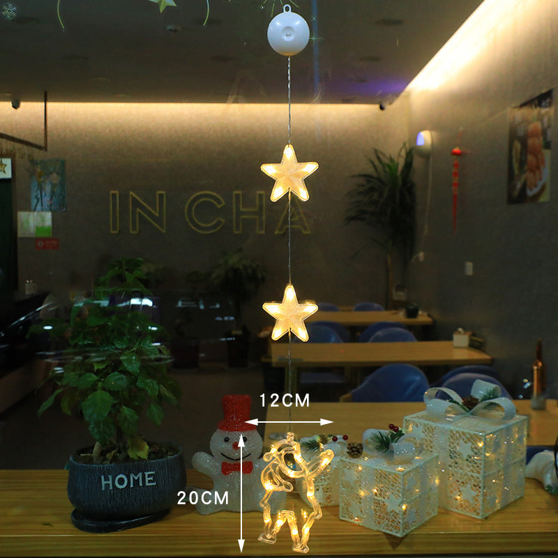 Christmas Star Hanging Lamp in decorative setting with stars and gifts for festive ambiance