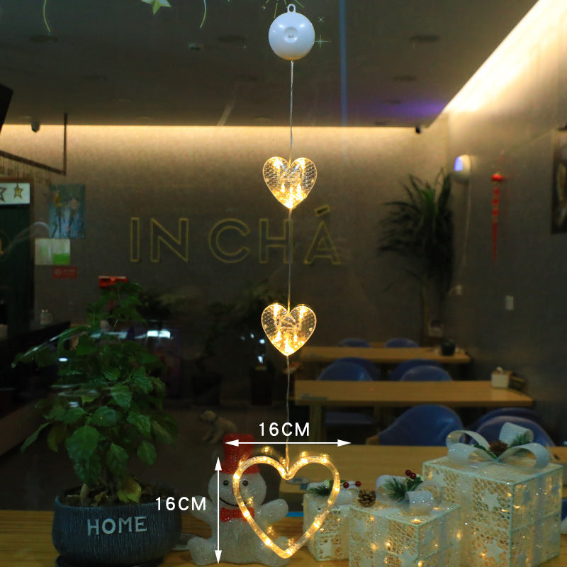 Christmas Star Hanging Lamp with Heart-Shaped Design for Festive Holiday Decor