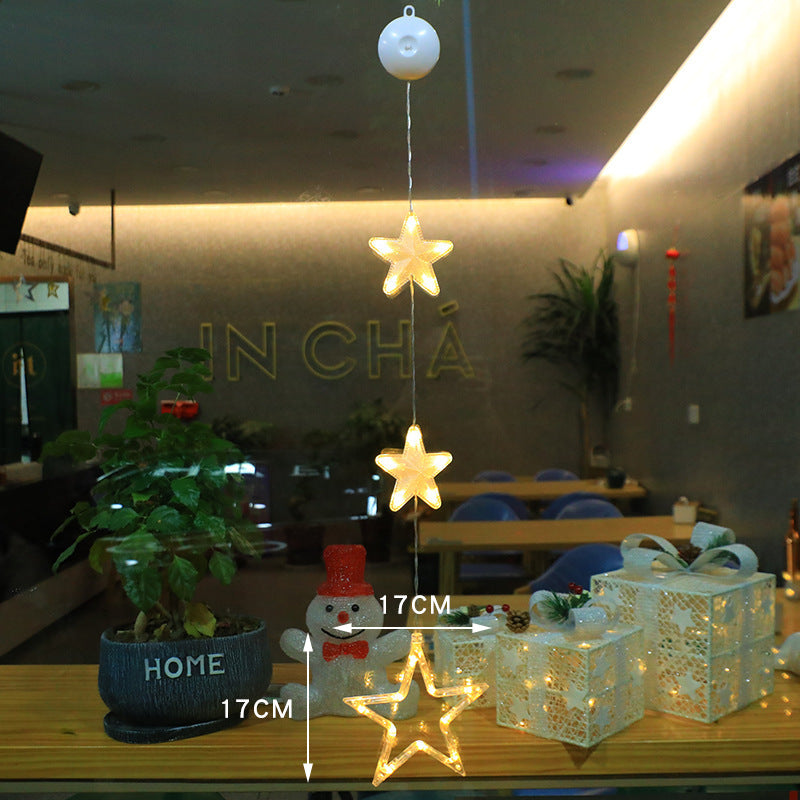 Christmas Star Hanging Lamp with three illuminated stars perfect for festive home decoration