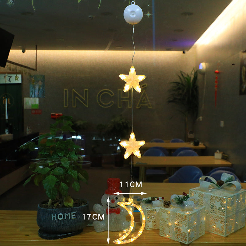 Christmas Star Hanging Lamp with a warm glow, perfect for festive home decorations