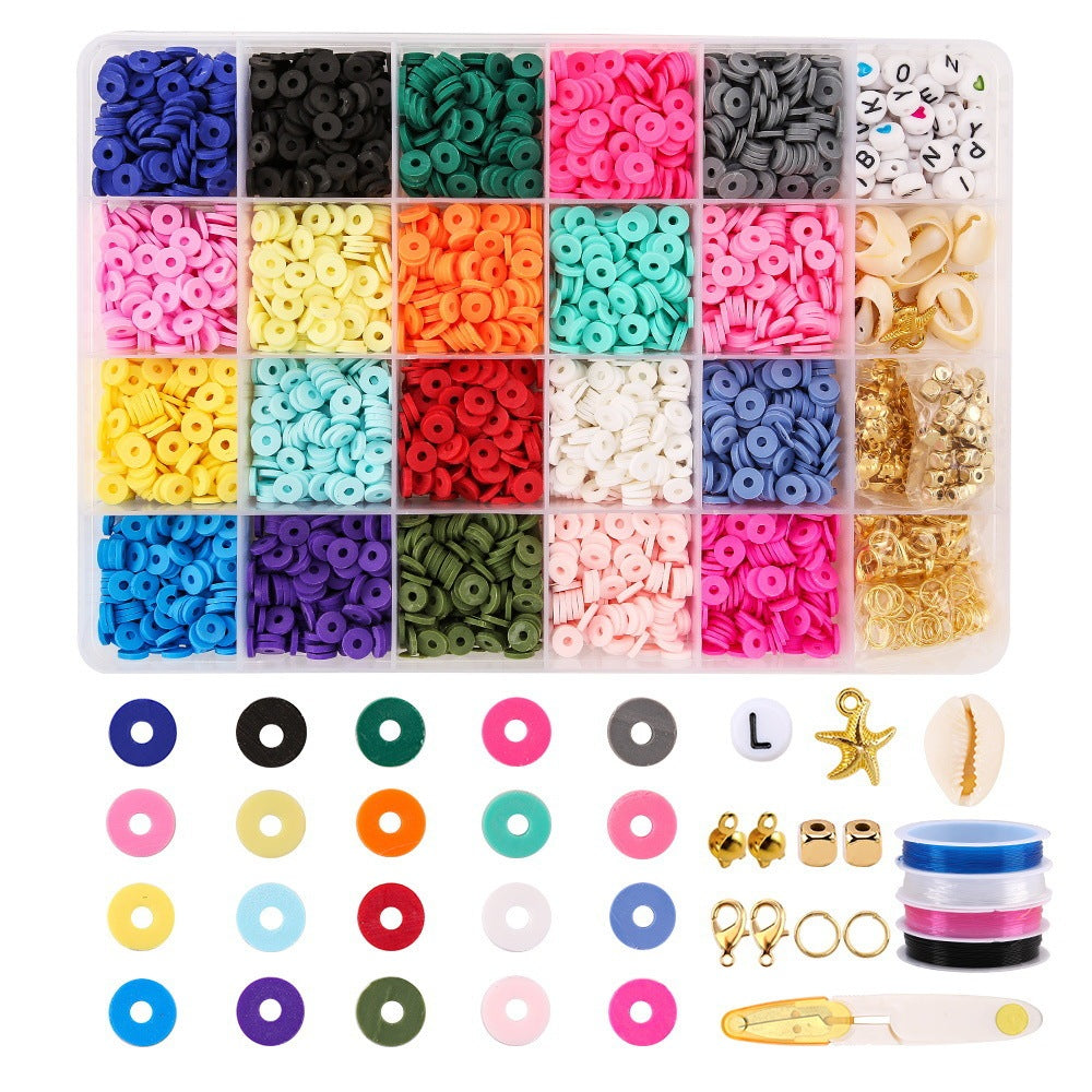 Arts And More colorful clay beads assortment with storage box and jewelry making accessories