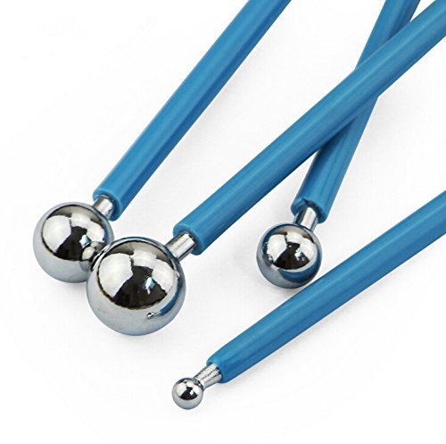 Arts And More Clay Tool Set with blue handles and metal ball tips for detailed crafting