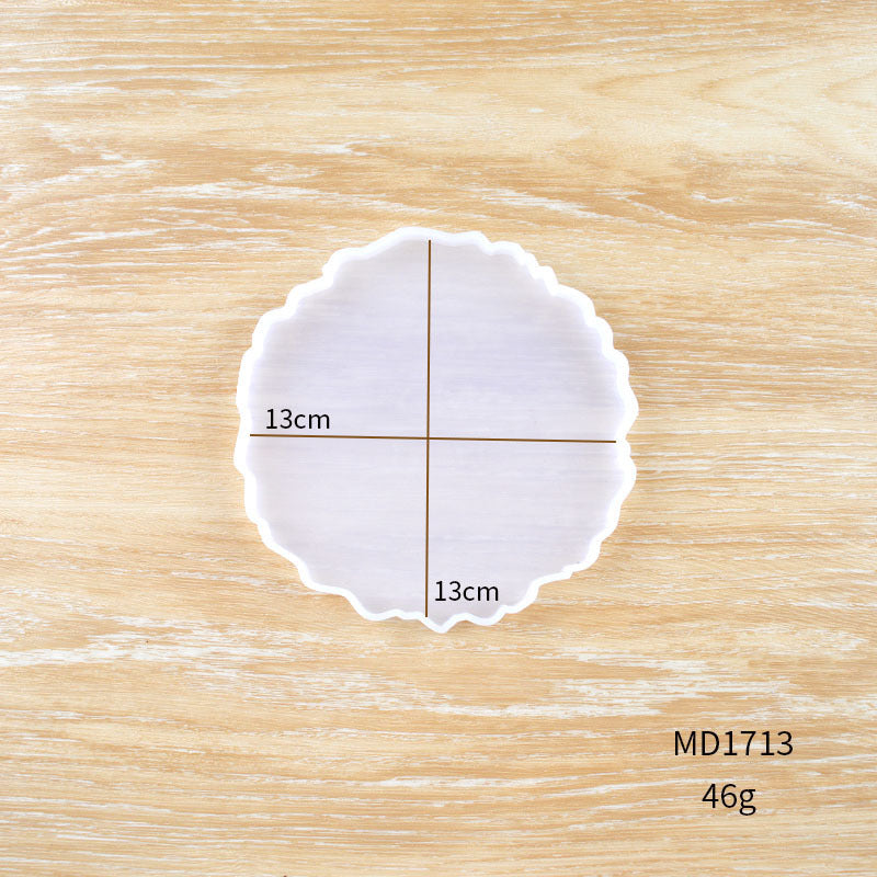 Arts And More Crystal Resin Coaster mold with a decorative wavy edge measuring 13 cm