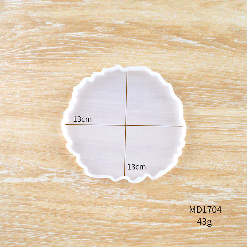 Arts And More Crystal Resin Coaster in a unique wavy shape, measuring 13cm across for stylish drinks