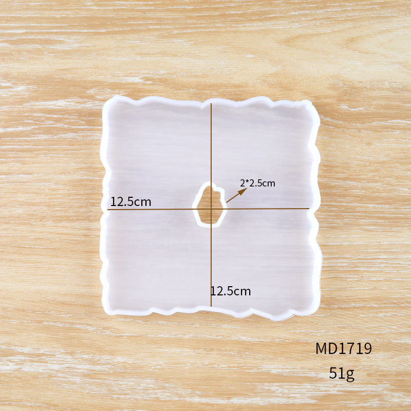 Crystal Resin Coaster Mold in Square Shape for Crafting Unique Coasters at Home