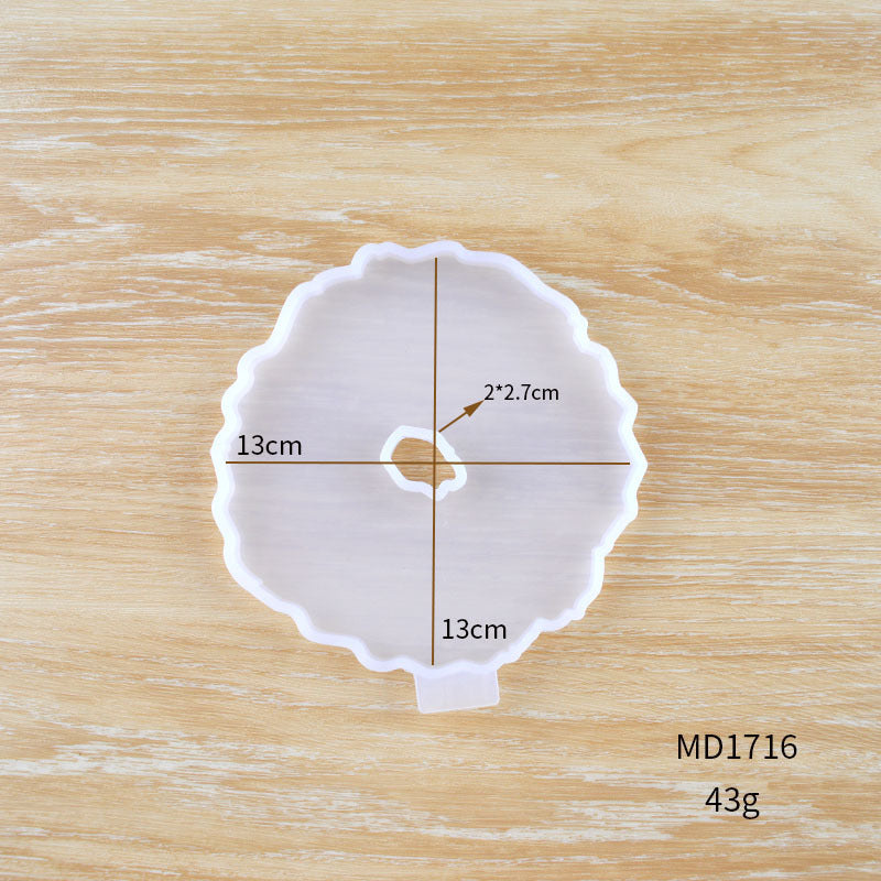 Silicone mold for making a Crystal Resin Coaster measuring 13cm in diameter for crafting projects
