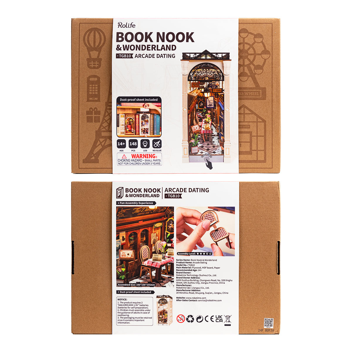 ROBOTIME Arcade Dating Book Nook – DIY Wooden Miniature Kit