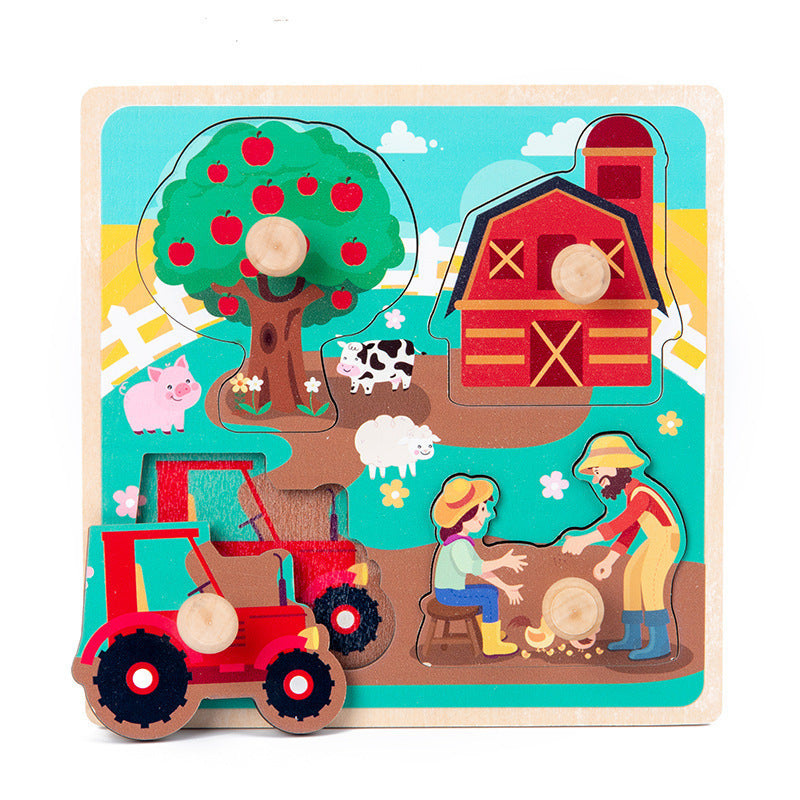 ZYL01 Wooden Cartoon 3D Puzzle Toys