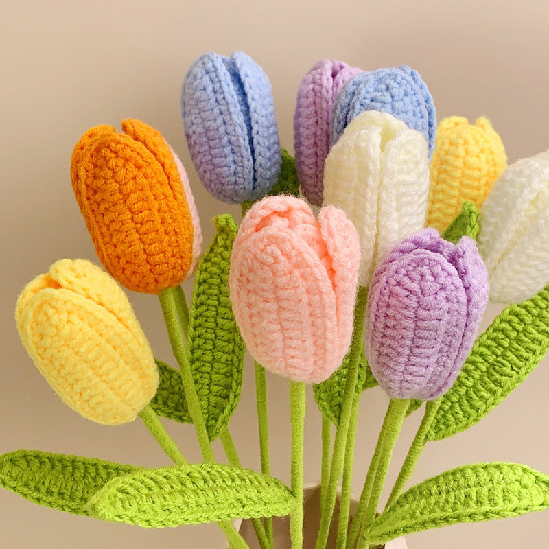 Hand Crochet Tulip Immortal Flower – Elegant Floral Decoration 🌷✨