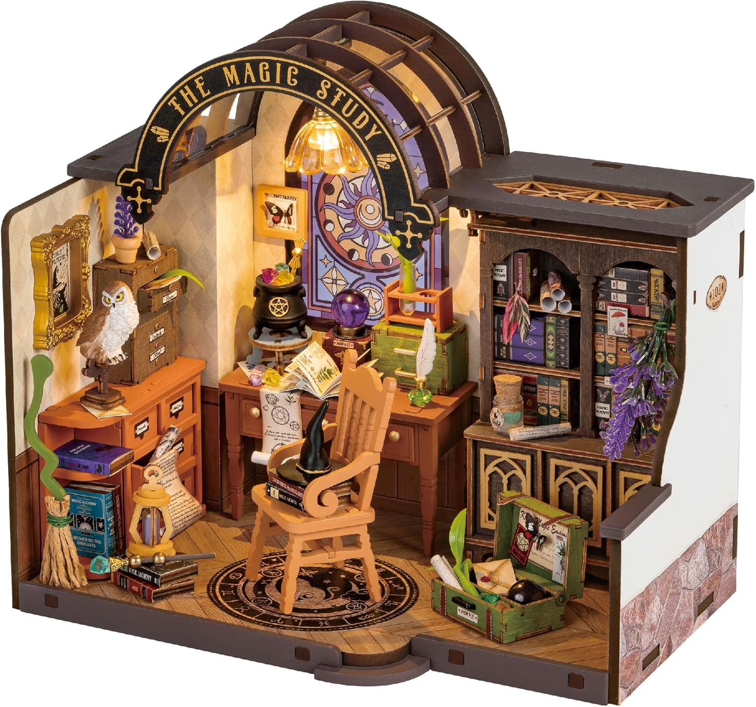 ROBOTIME Magic Study Miniature House – DIY Craft Kit for Adults