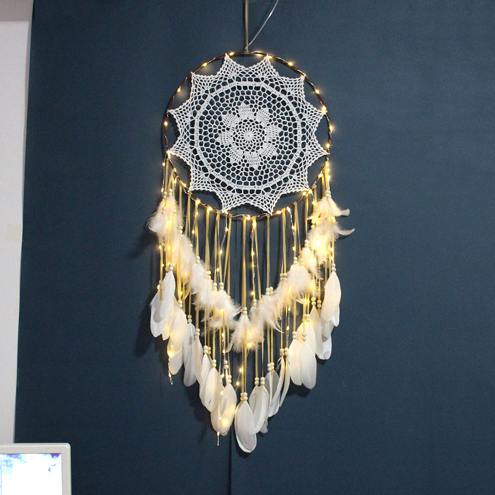 Creative Crochet Dreamcatcher Feather Wind Chime Charms