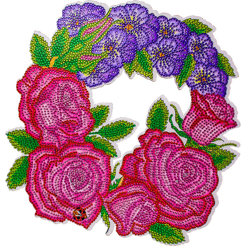 Diamond 5D Painting Kit featuring a colorful floral design with roses and violets for creative fun
