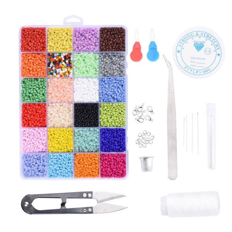 DIY Jewelry Making Kit with colorful beads, tools, and accessories for creative crafting projects