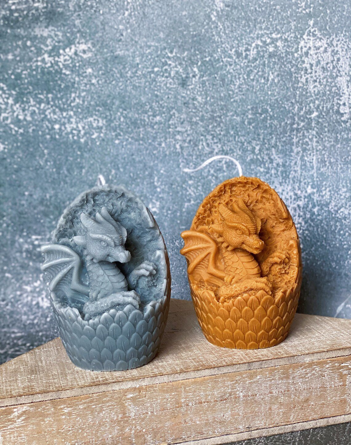 Dragon Egg Candle in Grey and Orange with Intricate Dragon Design for Unique Home Decor