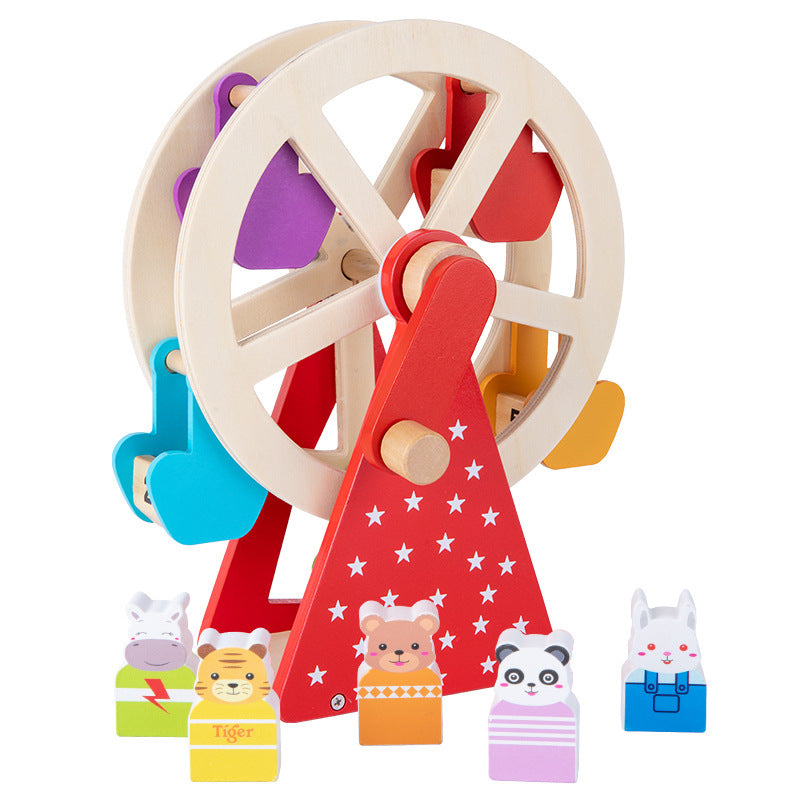 Arts And More Kids DIY Kits wooden Ferris wheel with animal figures early childhood educational toys