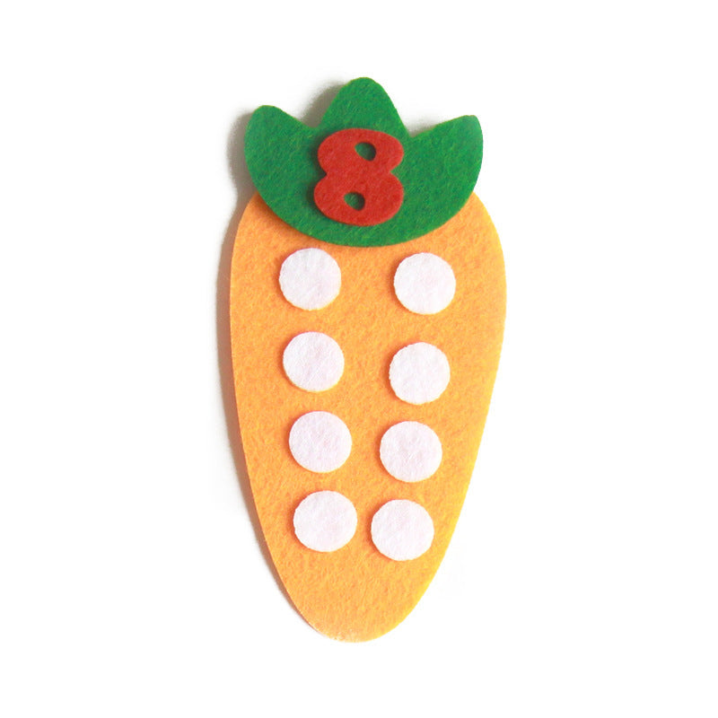 Arts And More Kids DIY Kits educational matching toy felt carrot number 8 learning game