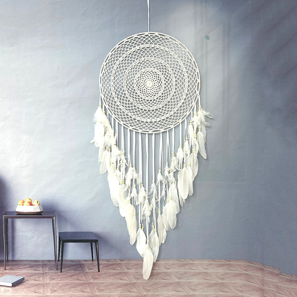 Creative Crochet Dreamcatcher Feather Wind Chime Charms