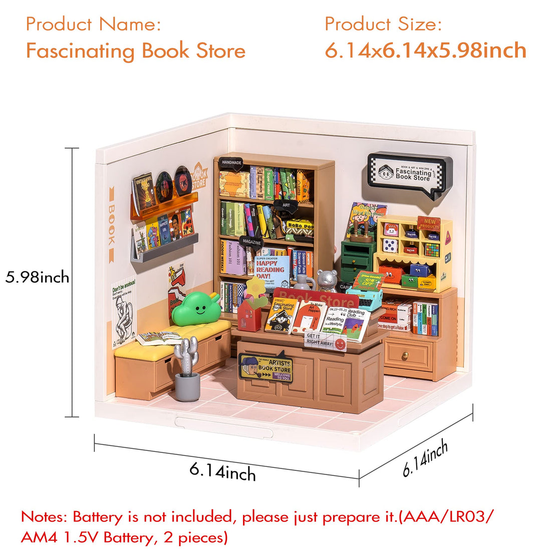 Rolife Super Creator Mini Store DIY Dollhouse Kit with LED Lights